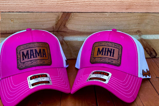 MAMA and MINI Heather pink Trucker cap