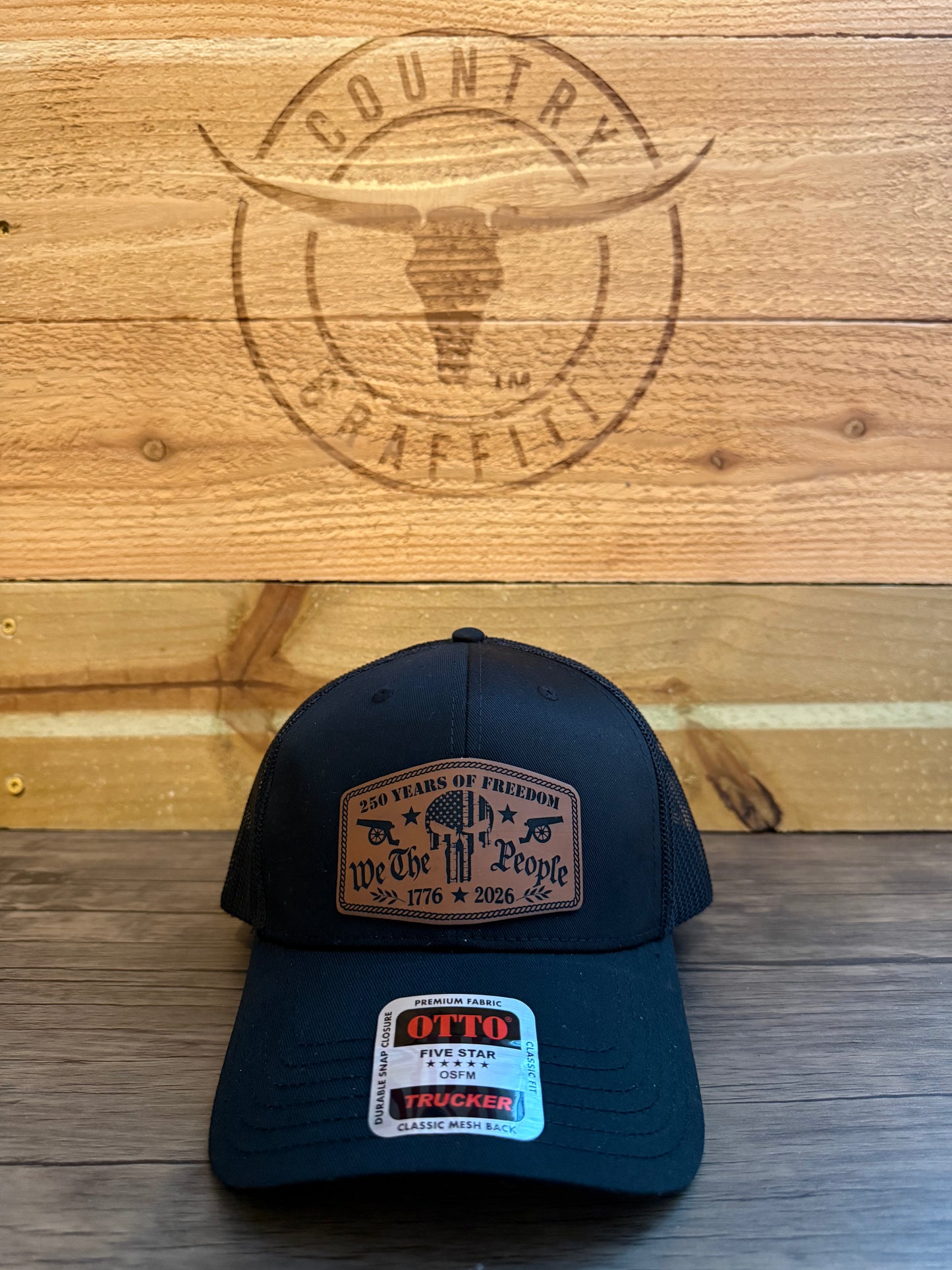 Otto America 250 Anniversary Skull flag trucker cap.