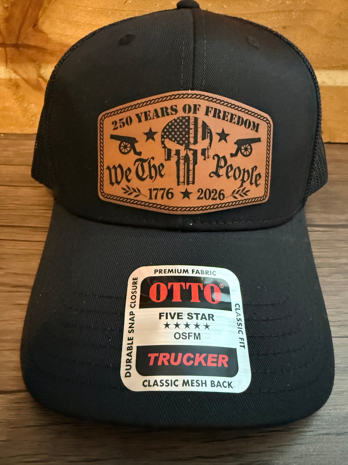 Otto America 250 Anniversary Skull flag trucker cap.